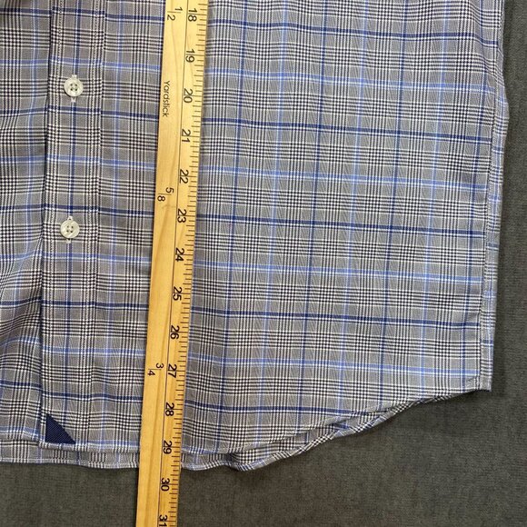 Untuckit Mens Large Miriano Plaid Button-Down Shirt Wrinkle-Free 100% Cotton - Picture 12 of 13